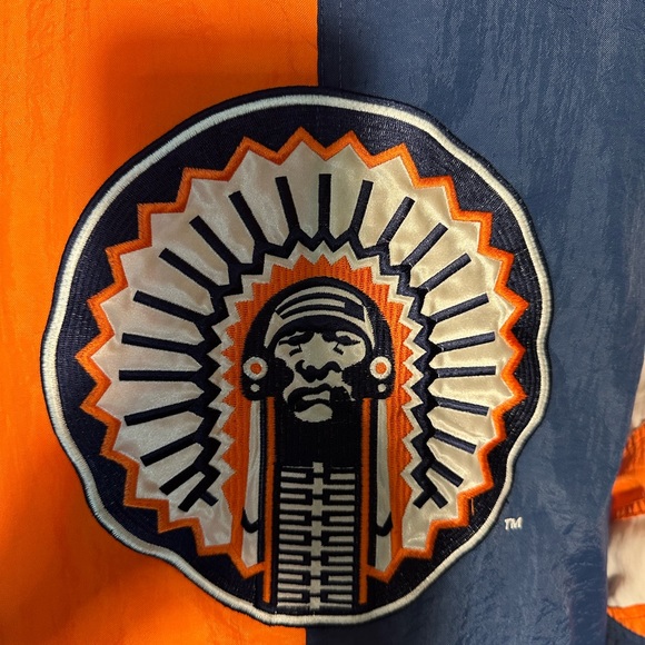 Vintage University of Illinois Starter jacket. Chief Illini. IIlliniwek Mens Lg - Picture 2 of 10